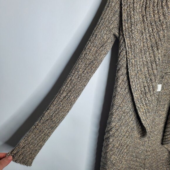 Simply Natural Womens Beige Alpaca Open Cacoon Cardigan Ribbed Long Sleeve Warm - Picture 2 of 9